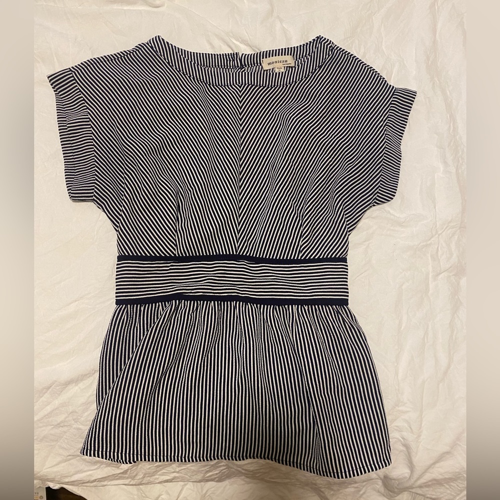 Blue and white blouse